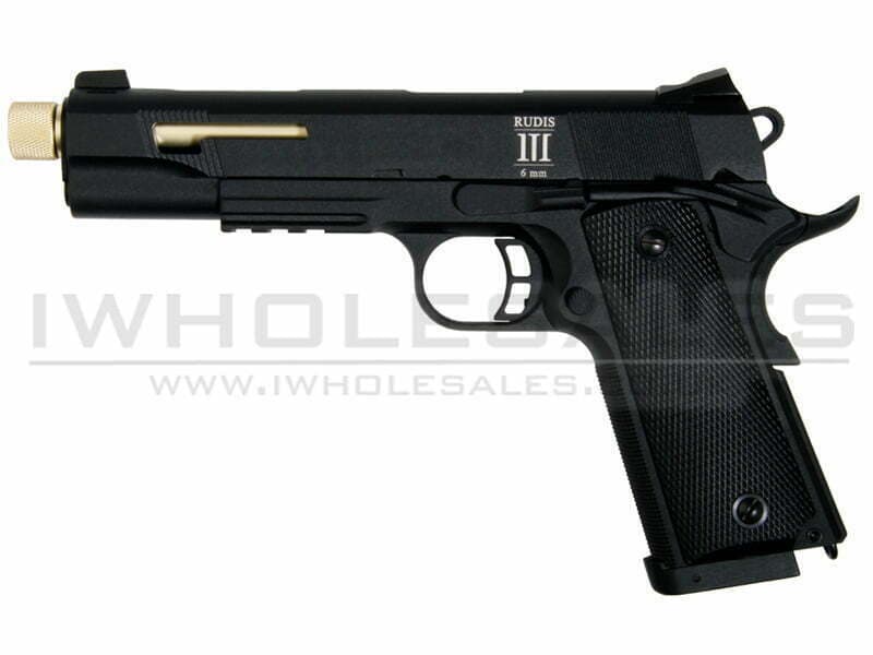 Rudis III – 1911 Custom Pistol (Gold Barrel – Co2 Powered – Gas Ready)