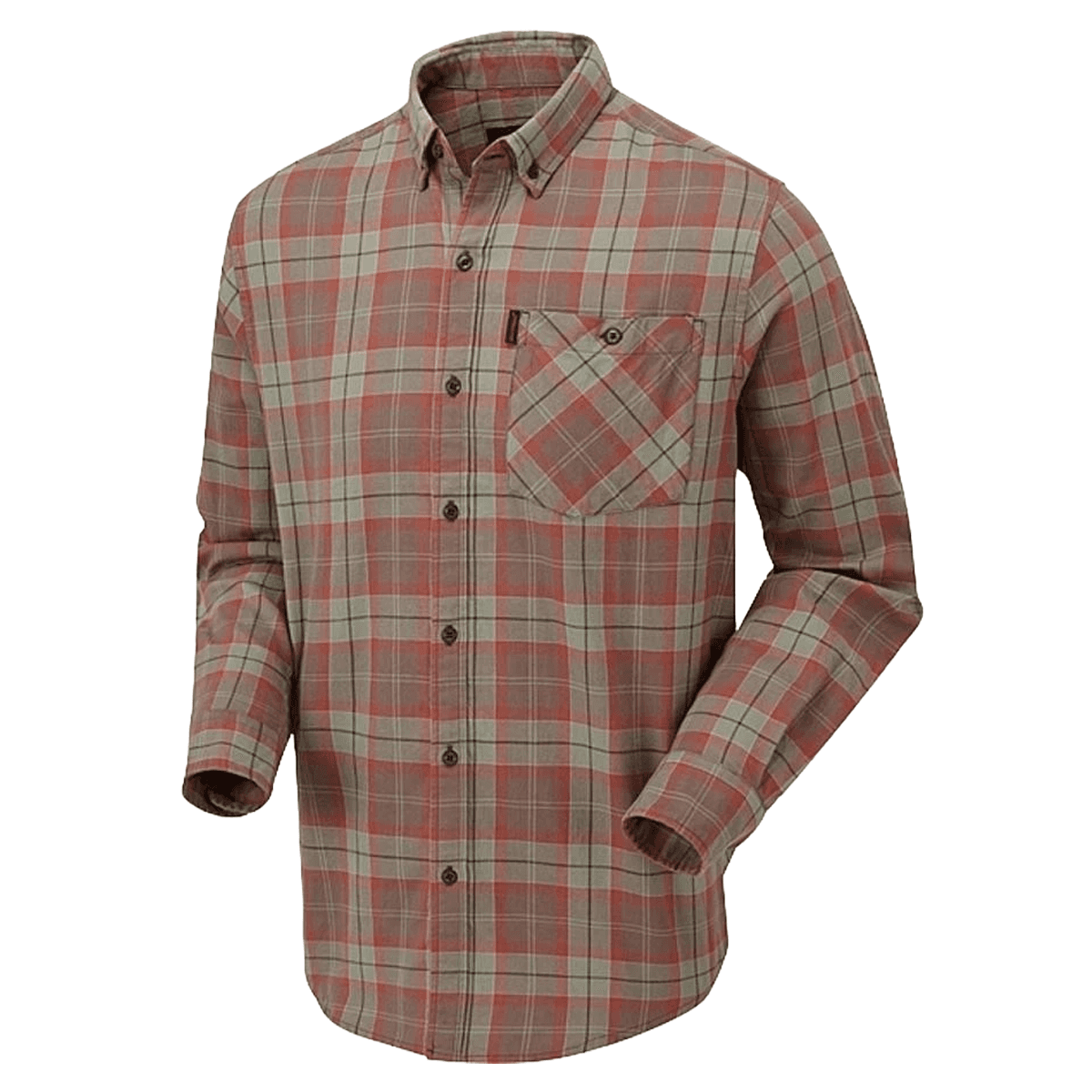 Mens Field Check Cotton Shirt Red