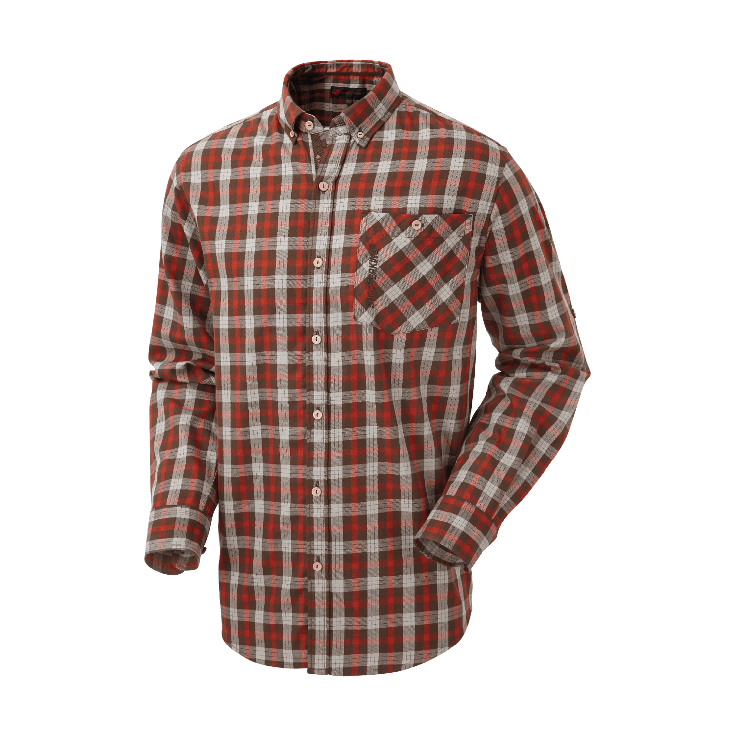 Mens Moorland Check Shirt Red Brown