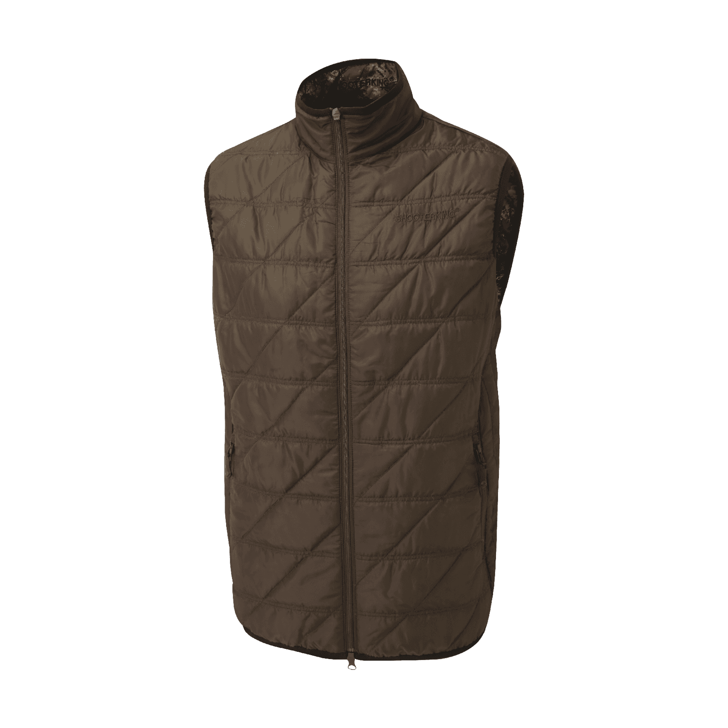 Mens Reversible Body Warmer Brown Forest Mist — image 2