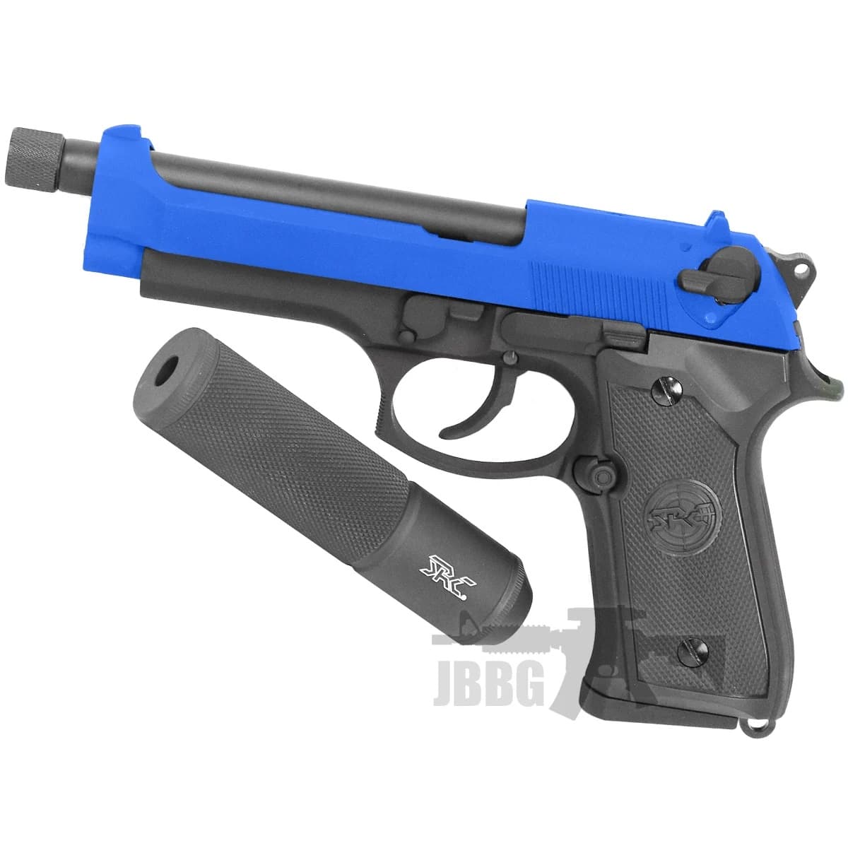 Co2 Airsoft Pistol with Silencer Blue