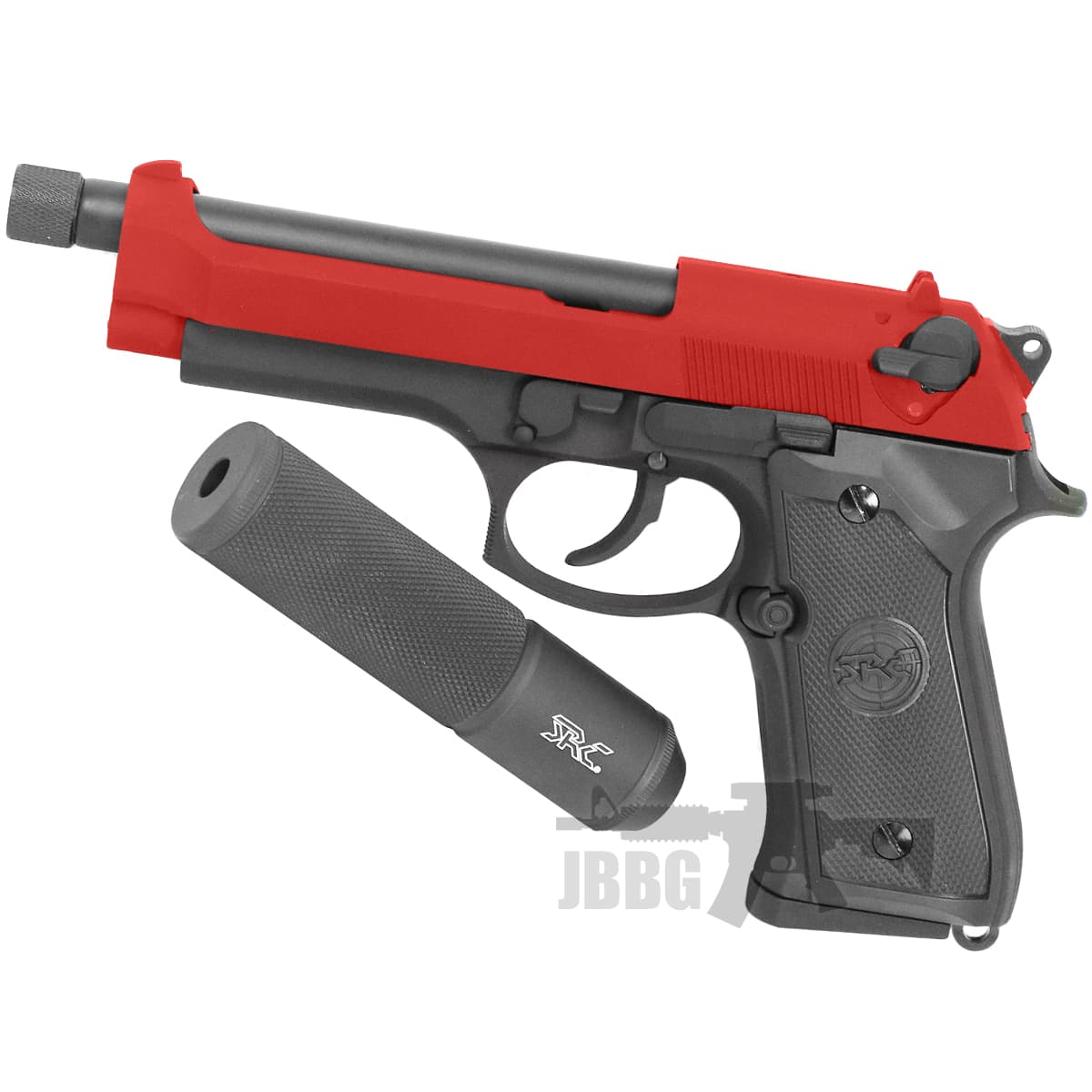 X2 Gas Airsoft Pistol with Silencer Red
