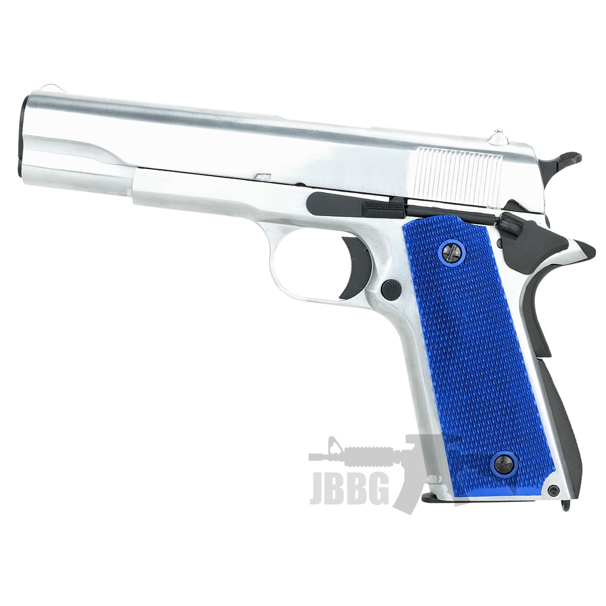 Gas Blowback Airsoft Pistol Silver Ver Blue with Case