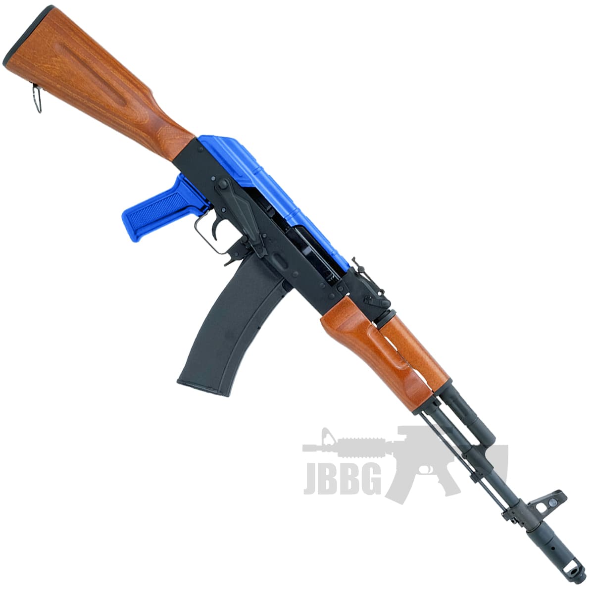 AK74 GBB Airsoft Gun Full Metal and Real Wood Gas Blowback Blue