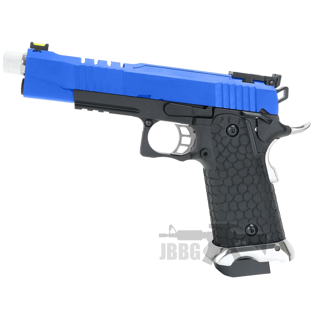 Helios MKIV 5.1 Hi-Capa Gas Blowback Airsoft Pistol Blue with Silver