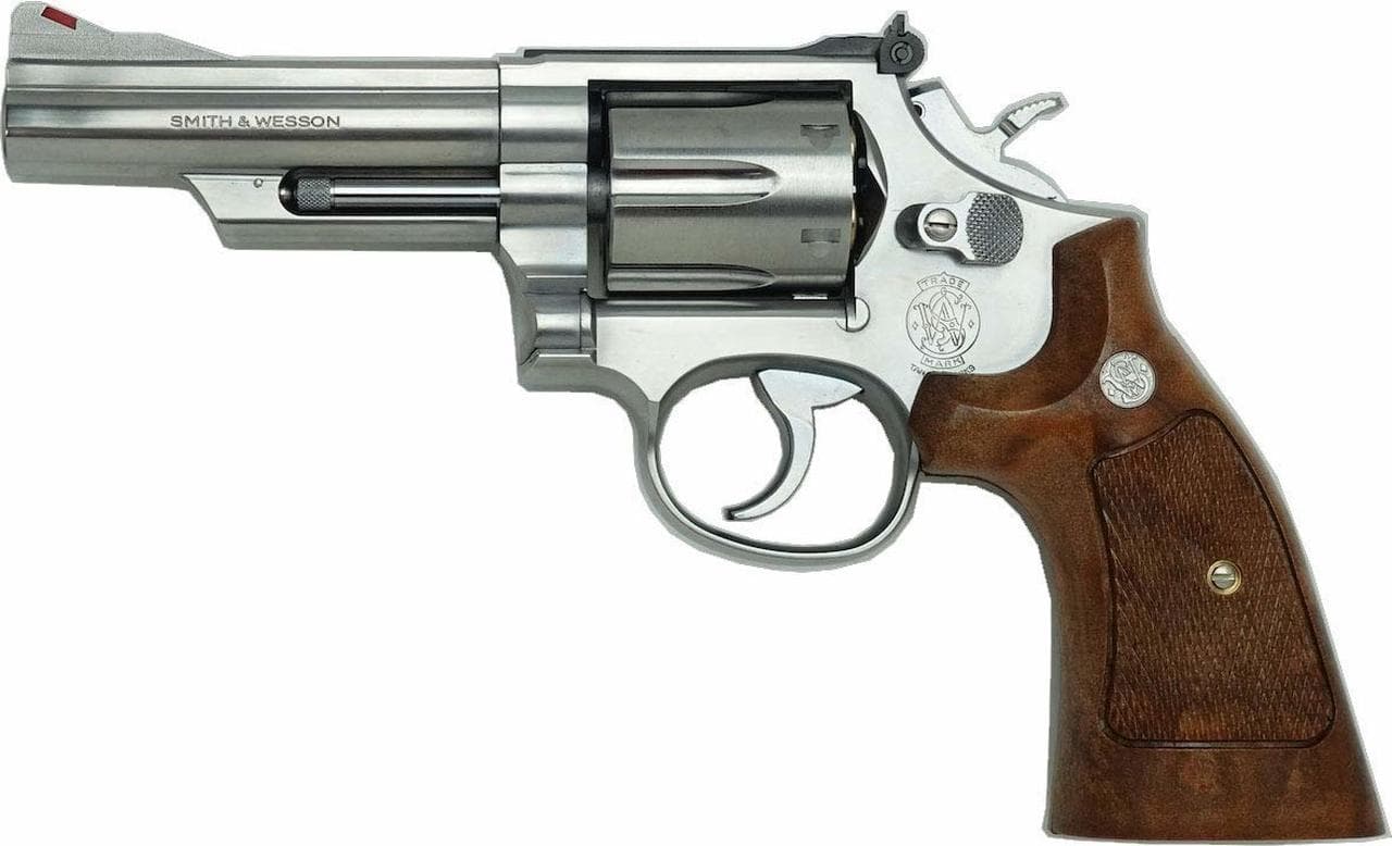 S&W M66 4inch Gas Revolver (Silver/Chrome – Faux Wood Grip – Version 3)