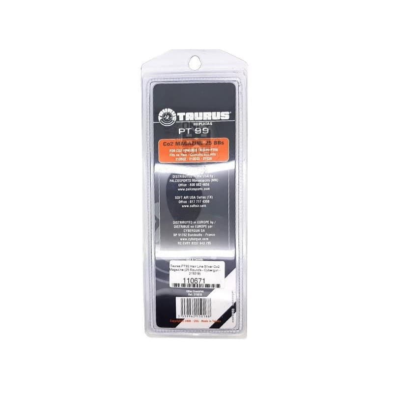 PT92 Hair Line Silver Co2 Magazine (25 Rounds – Cybergun – 215018) — image 3