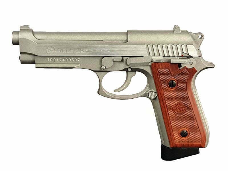 PT92 Hair Line Silver Co2 Pistol (Full Metal – Cybergun – 210527)