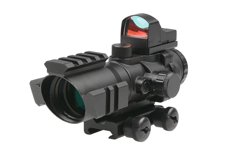 Optics Airsoft Rhino 4X32 Scope with Micro Red Dot Sight