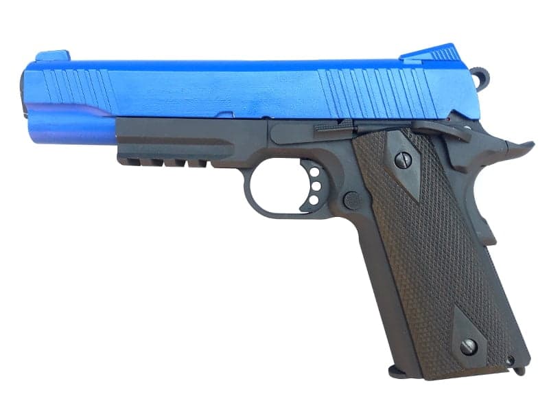 Tone Blue Colt 1911 (Rail) Co2 Pistol Dual Tone (Cybergun – 180525)