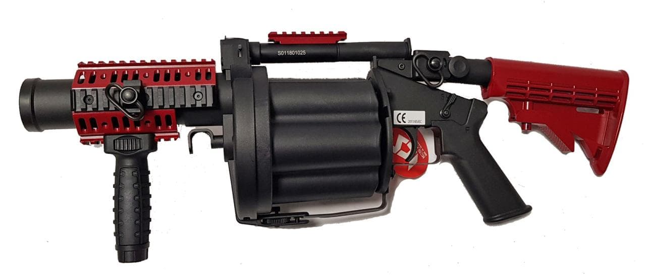 Tone ICS Long MGL 6 Round Grenade Launcher – Red