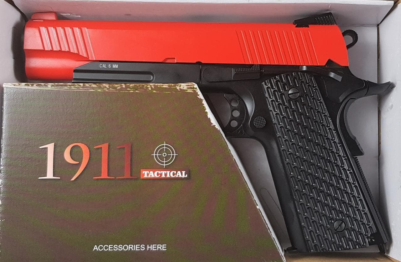 Two Tone KWC 1911 A1 Tactical co2 Gas Pistol – Red — image 3
