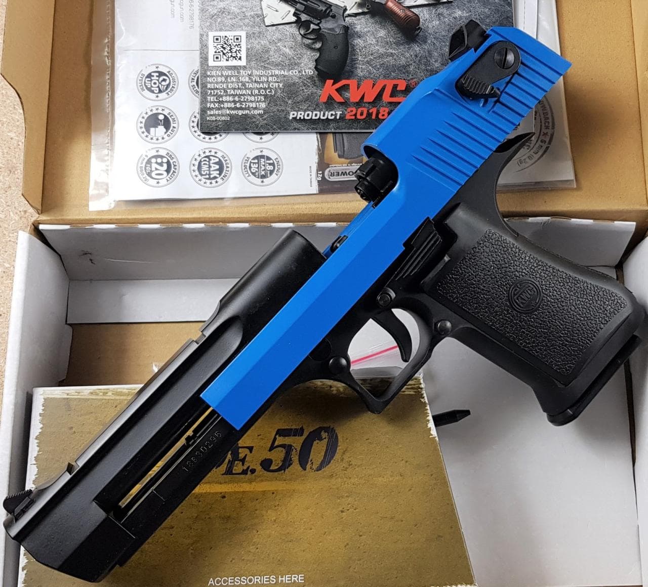 Tone KWC DE.50 co2 Full Metal Slide Airsoft Hand Cannon – Blue — image 2