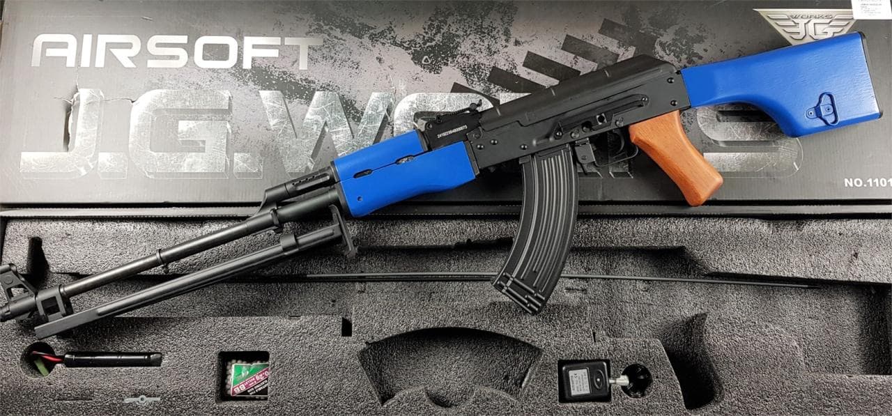 Tone RPK 74 Metal Body & Wood Blowback Airsoft Gun – Blue