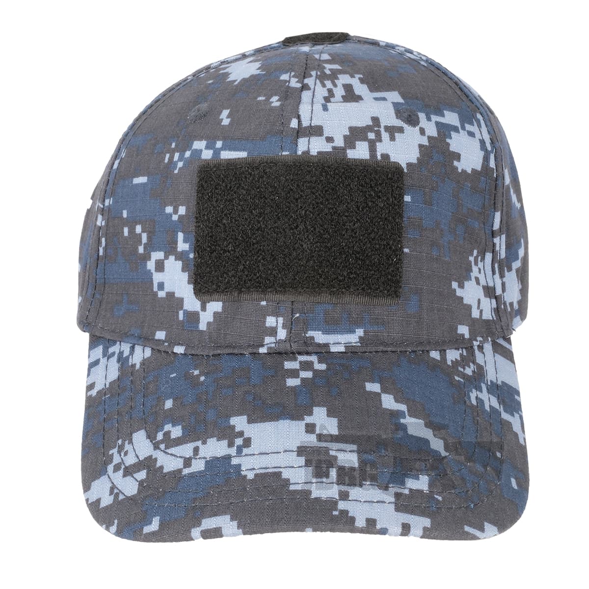 Marine Digital Camo Baseball Cap – Blue, Adjustable with Velcro Patches — image 2