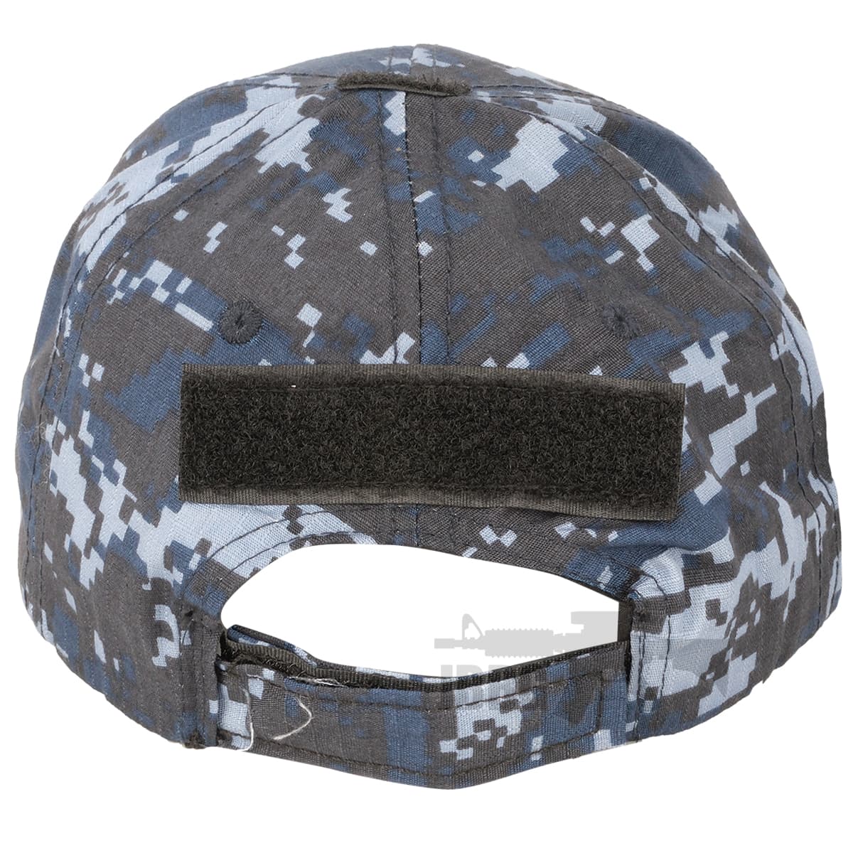 Marine Digital Camo Baseball Cap – Blue, Adjustable with Velcro Patches — image 3