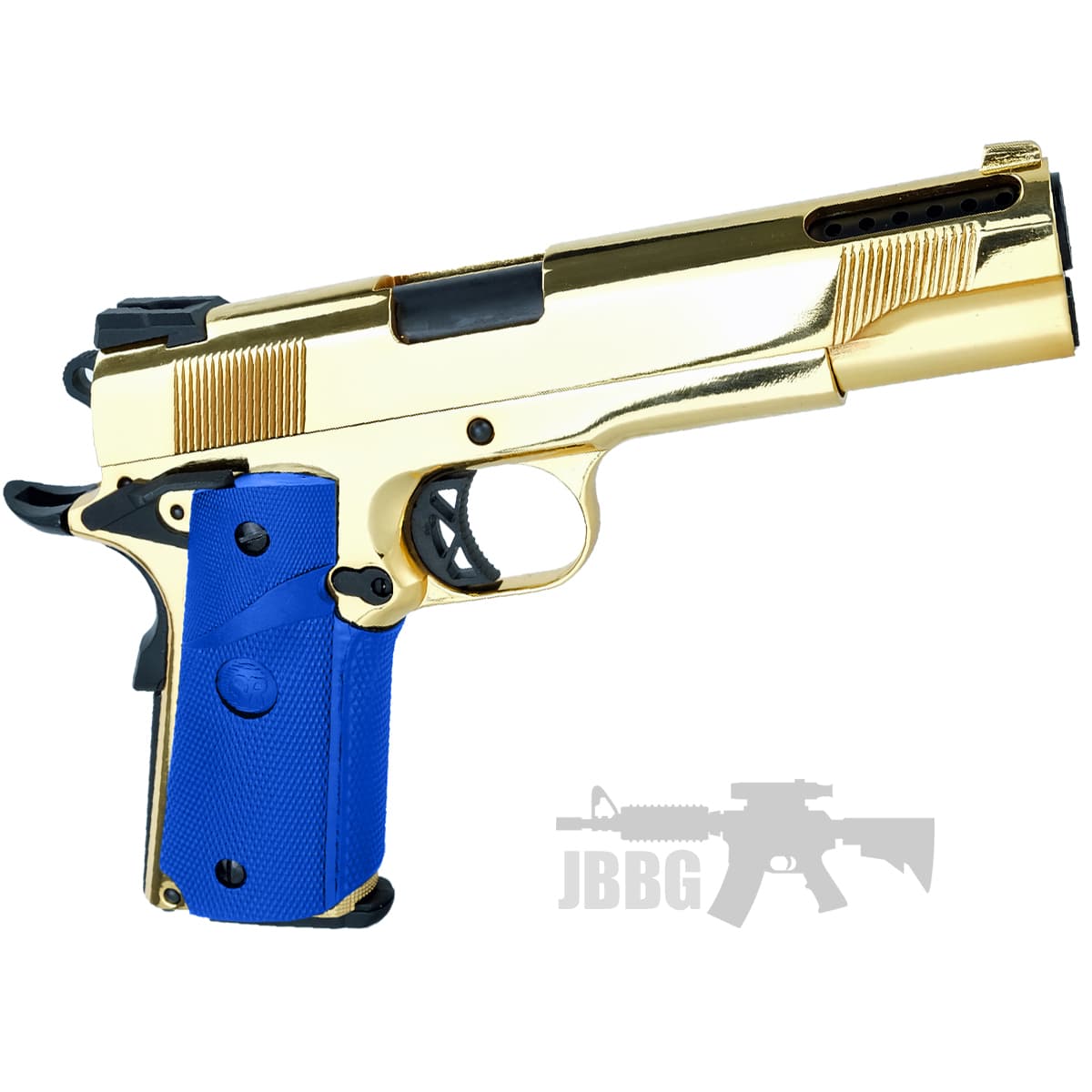 SRV-12 1911 Gas Blowback Golden Airsoft Pistol Gold and Blue — image 2
