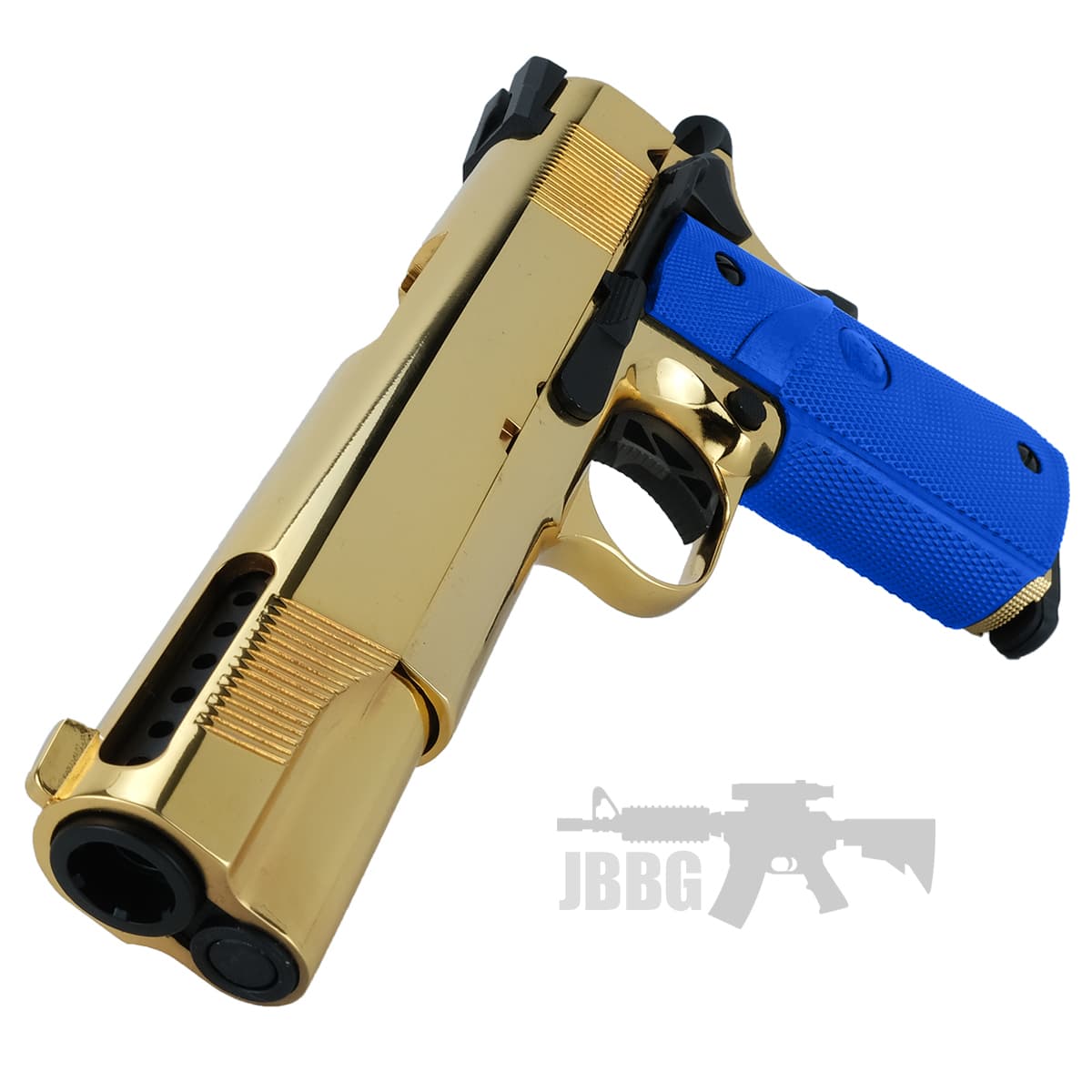 SRV-12 1911 Gas Blowback Golden Airsoft Pistol Gold and Blue — image 3