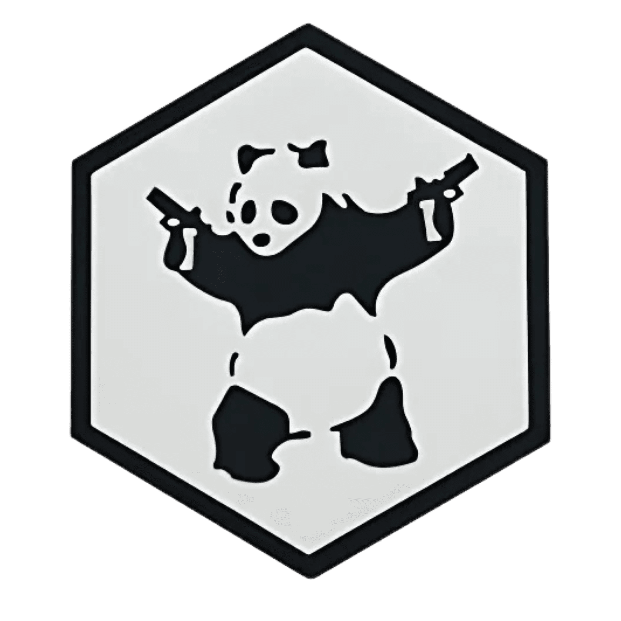 Hexagon PVC Patch Armed Panda