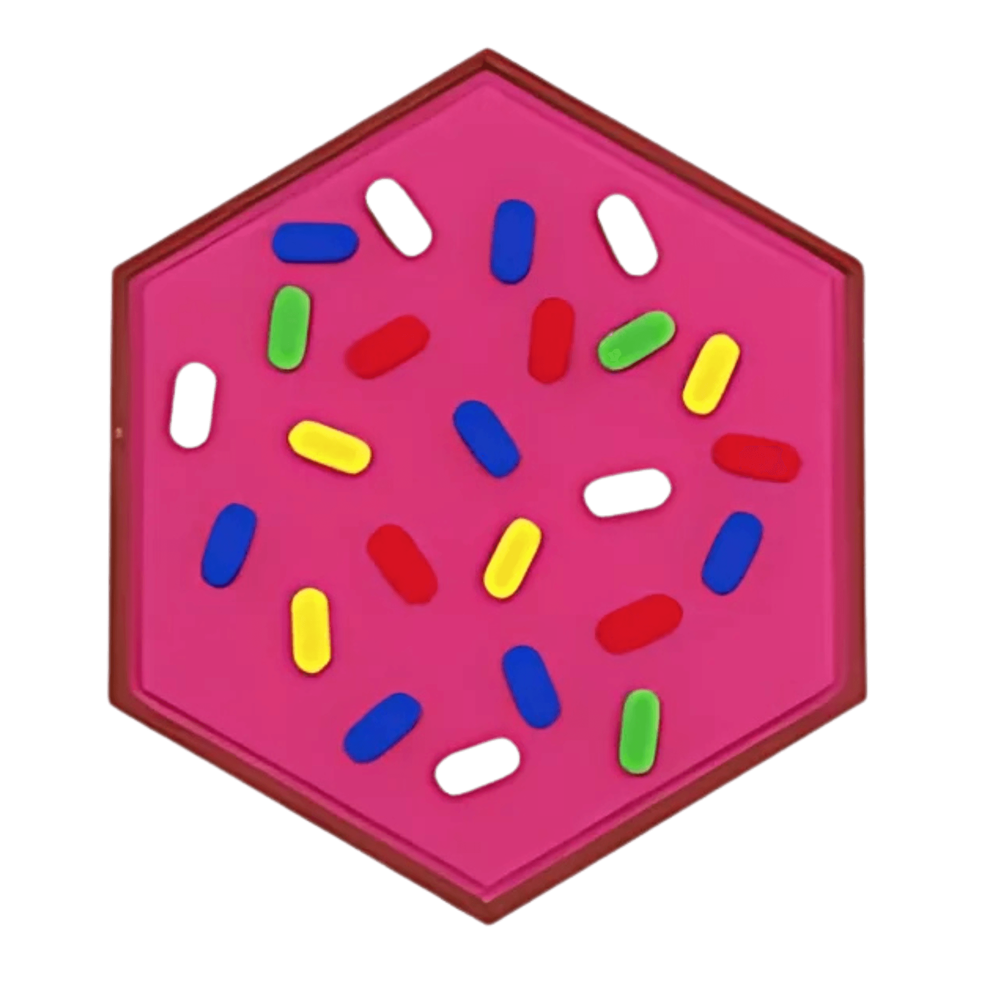 Hexagon PVC Patch "Donut Emoji"