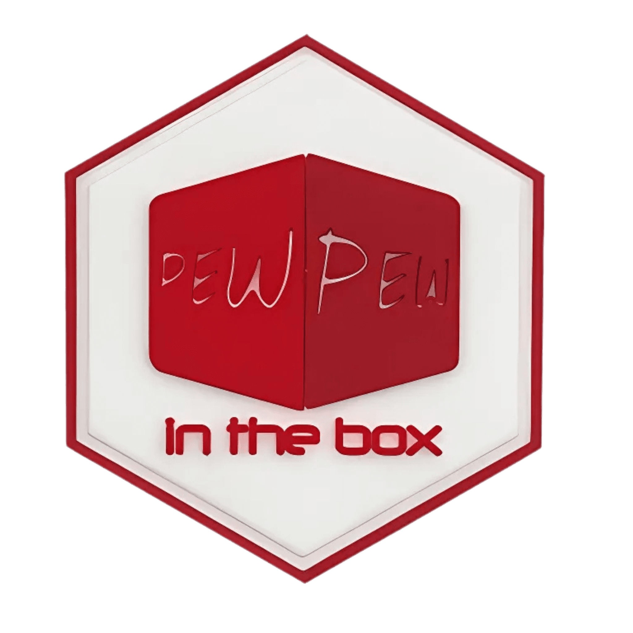 Hexagon PVC Patch "Pew Pew in the box"
