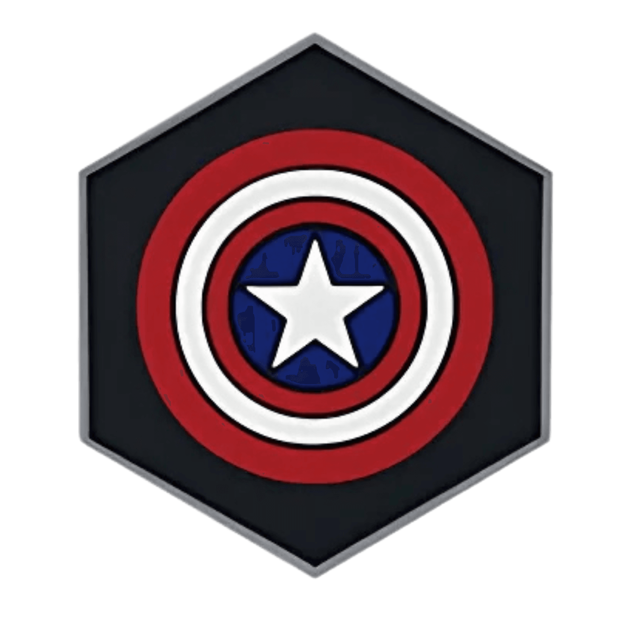 Hexagon PVC Patch Red Captain America Shield