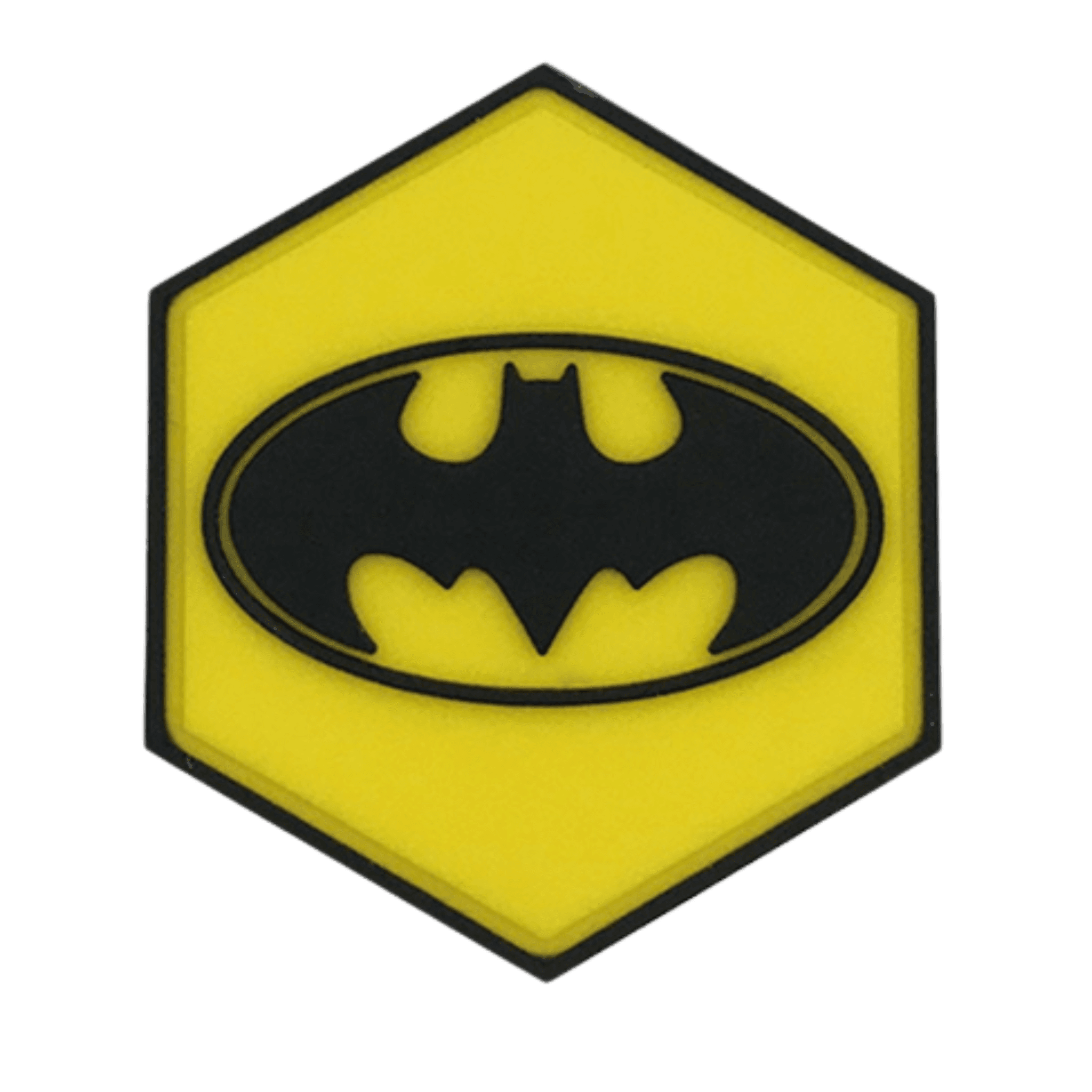Hexagon PVC Patch Yellow Batman Logo