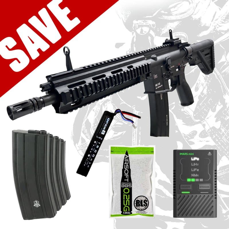 H&K HK416 A5 AEG Airsoft Rifle Starter Kit Bundle