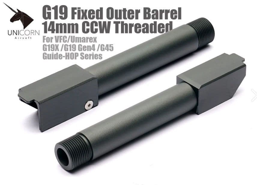 G19 Fixed Outer Barrel threaded for WFC / Umarex G19 Gen 4 /G19x