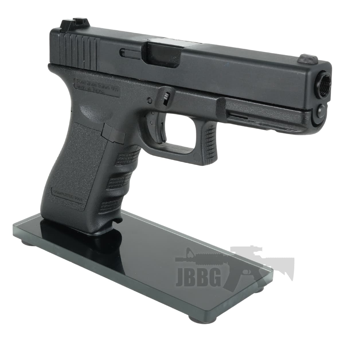 Pistol Display Stand with Reflective Glass Base — image 2