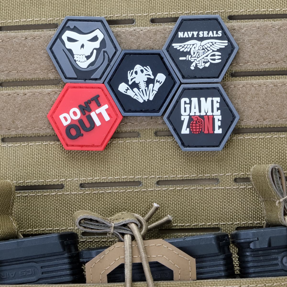 Navy Seals Skull Frogman White with Flippers Ballistic Hex Patch BH00058 — image 2