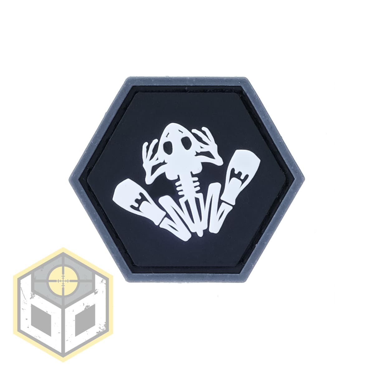 Navy Seals Skull Frogman White with Flippers Ballistic Hex Patch BH00058