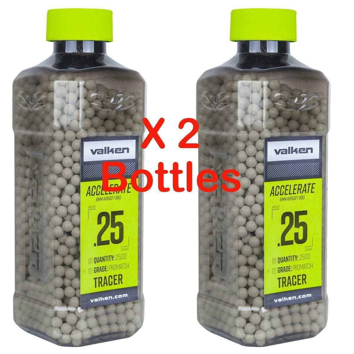 Airsoft 2 Bottles Accelerate 0.25g Tracer BBs 5000 6mm