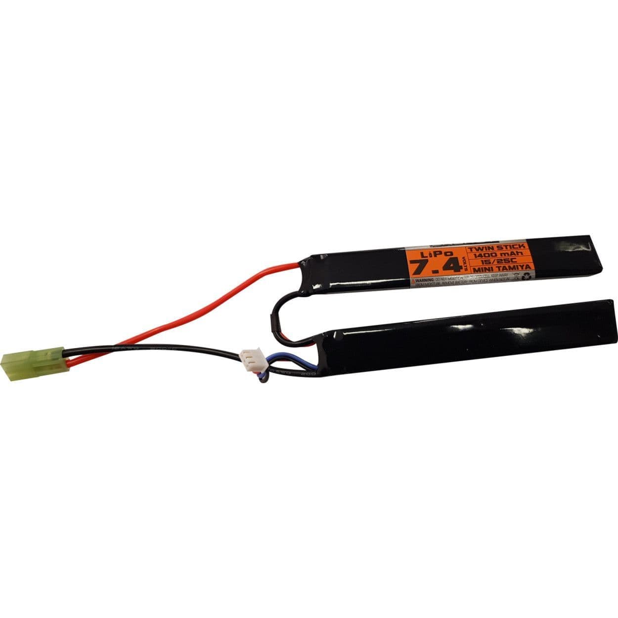 Airsoft 7.4V 1400mAh 15/25C Crane Stock Mini Tamiya LiPo Battery