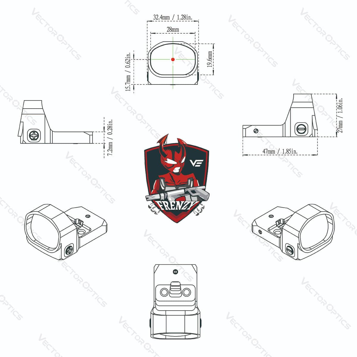Frenzy 1x20x28 Red Dot Sight Scope — image 3