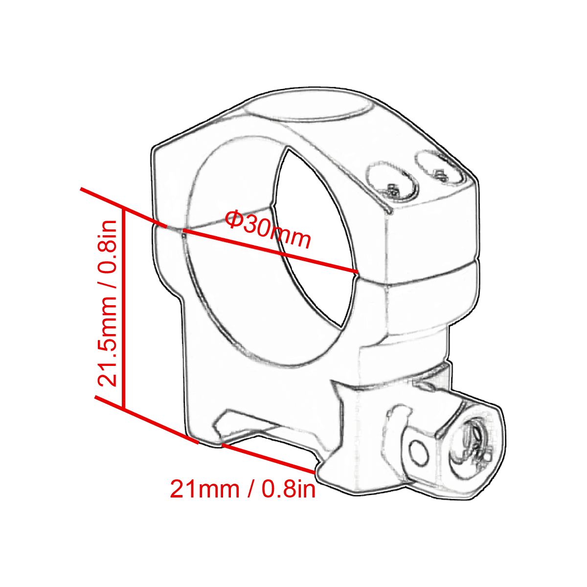 Low Profile 30mm Scope Mounts Weaver Rings — image 2