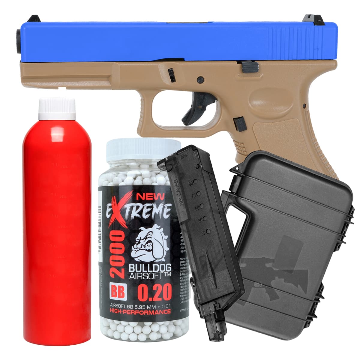 Sportline Gas Blowback Airsoft Pistol /Blue Slide Bundle Offer