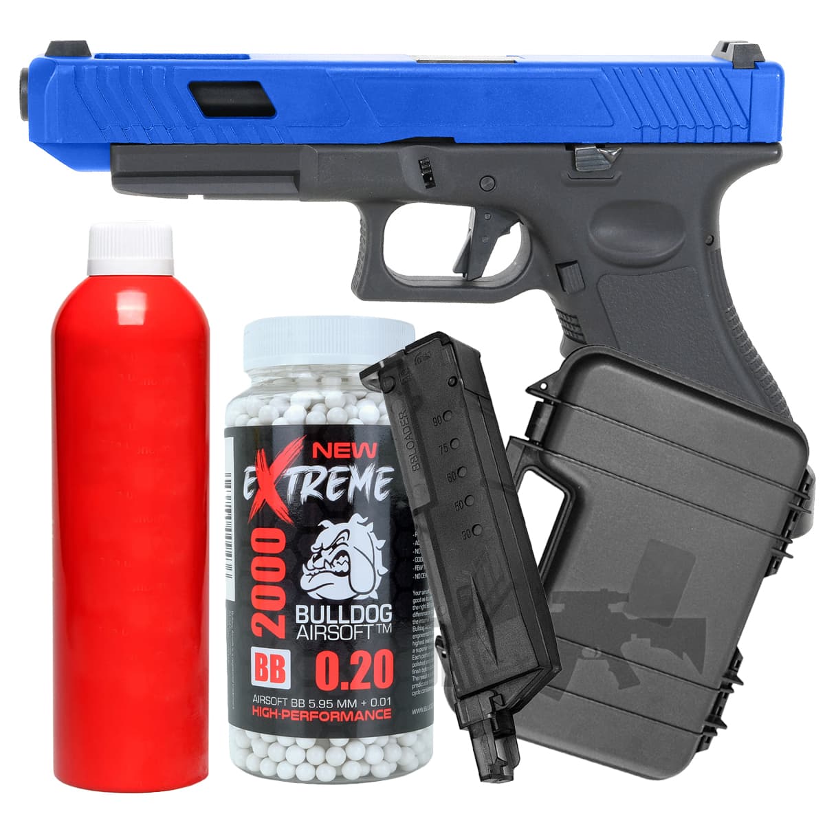 Sportline Gas Blowback Polymer Airsoft Pistol Blue Bundle Offer