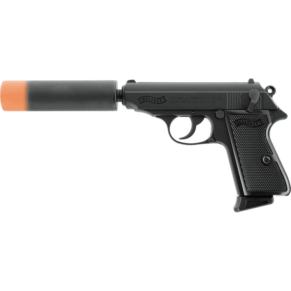 PPK/S Airsoft Pistol With Silencer Kit GBB