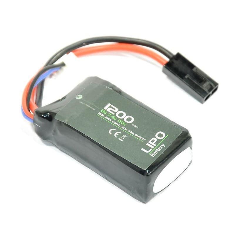 1200 mAh 7.4v 30c LiPo Mini Battery Pack PEQ Size