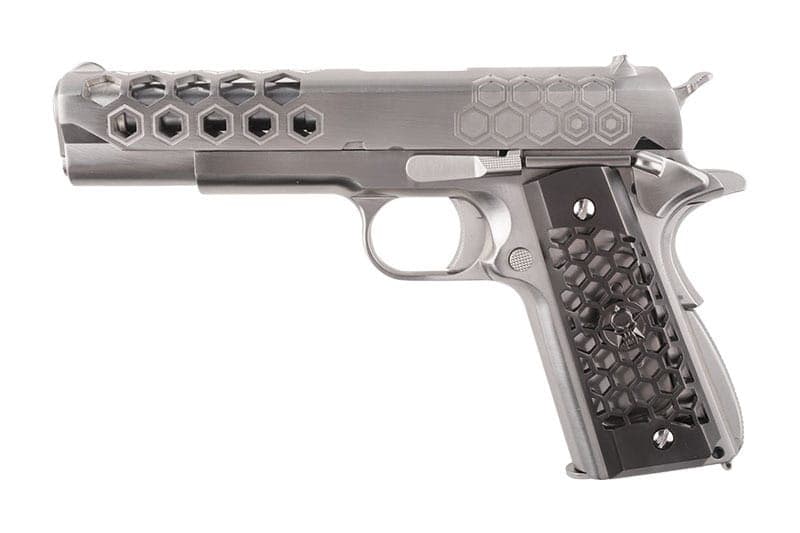 1911 HEX CUT V.3 GBB – SILVER – WE