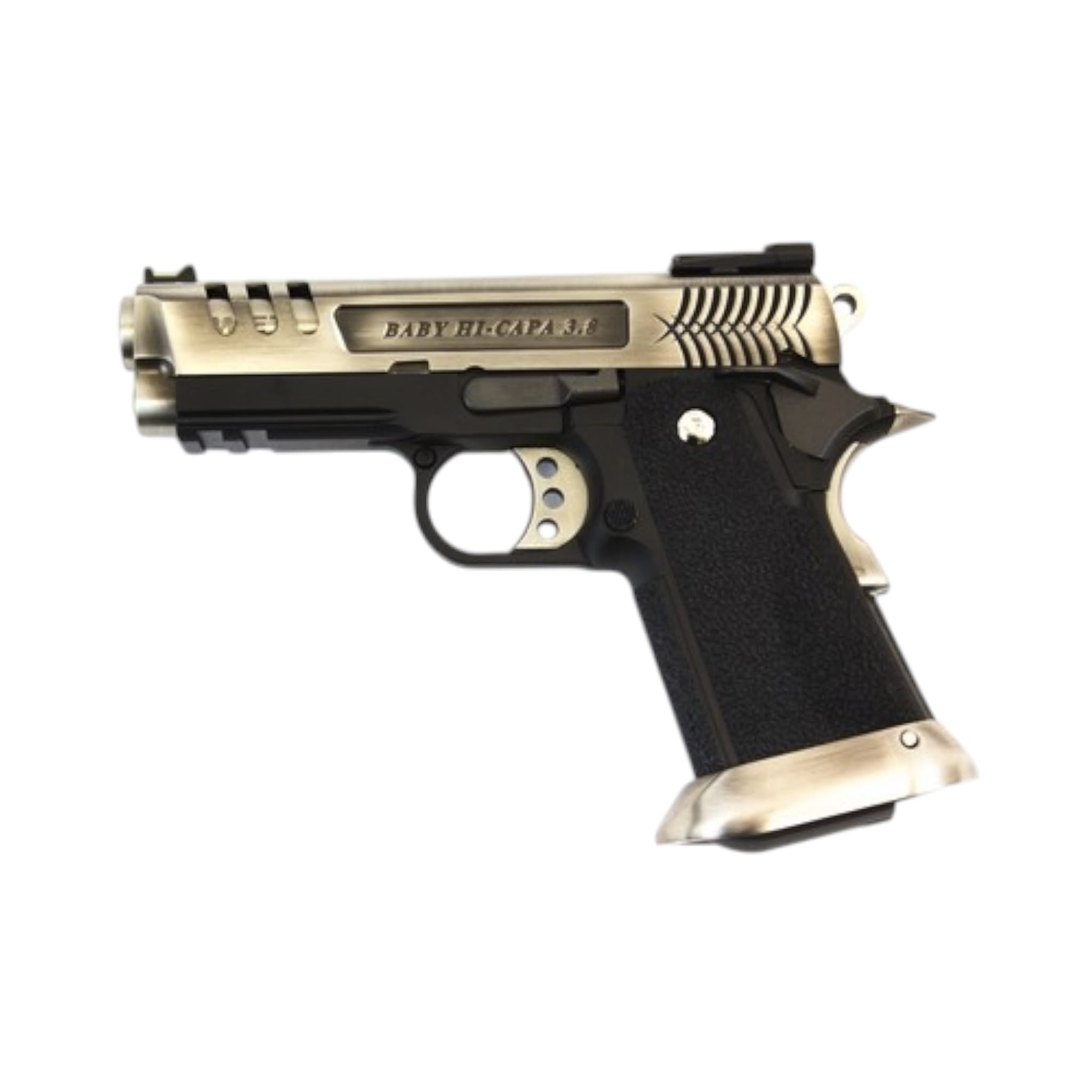 Hi-CAPA 3.8 Gen2 Vented E-Force GBB Pistol (Silver) (Silver Barrel)