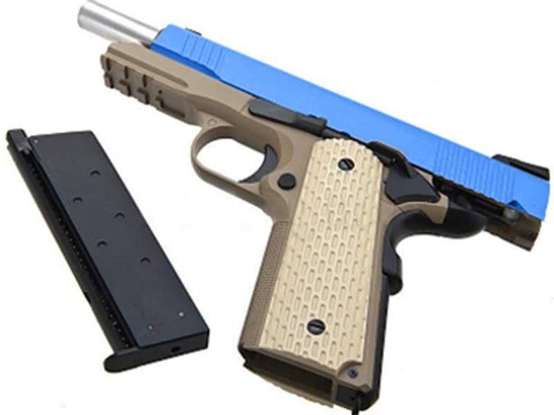 K-Warrior Gas Blowback Pistol (Rail – Rubber Grip – Blue) — image 3