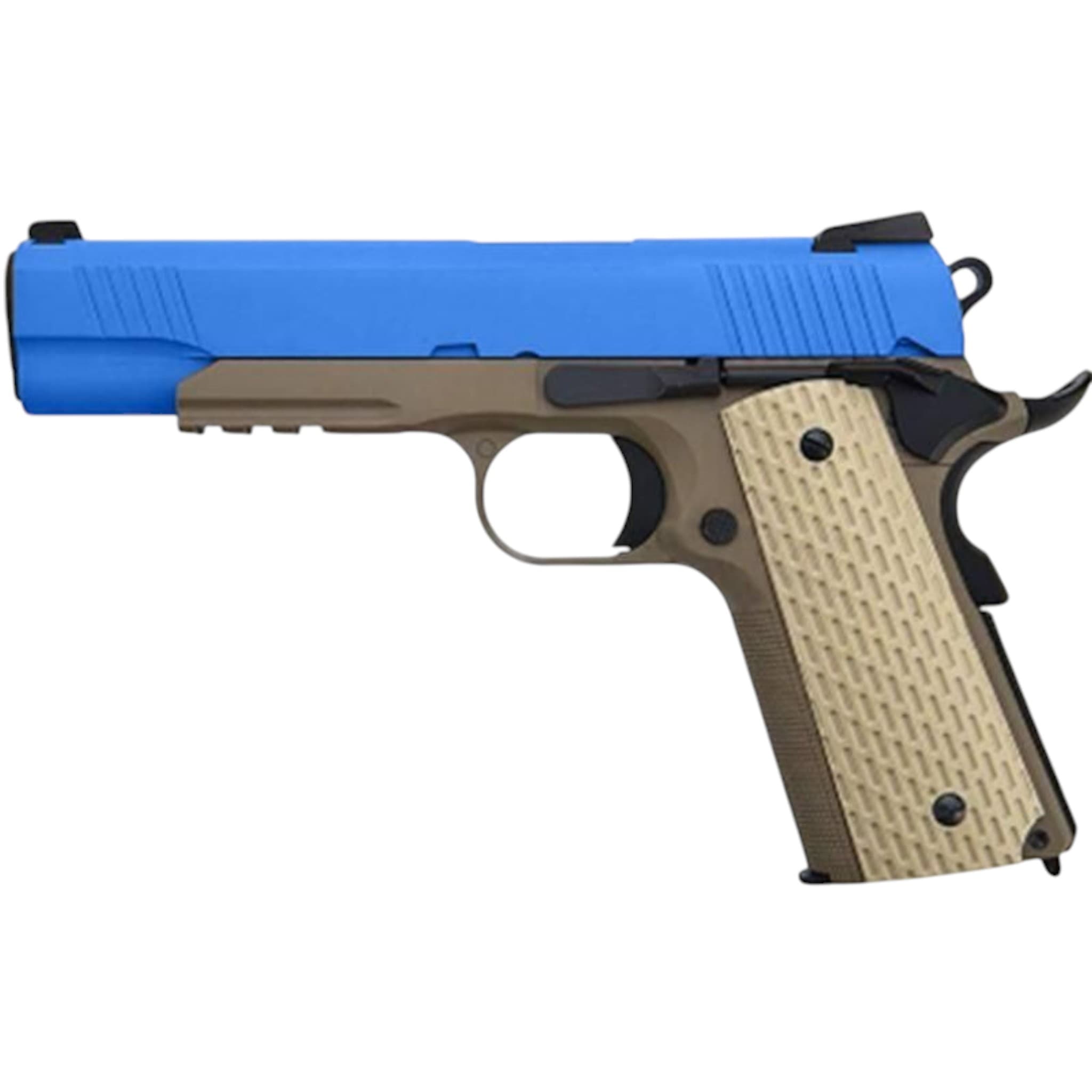 K-Warrior Gas Blowback Pistol (Rail – Rubber Grip – Blue)