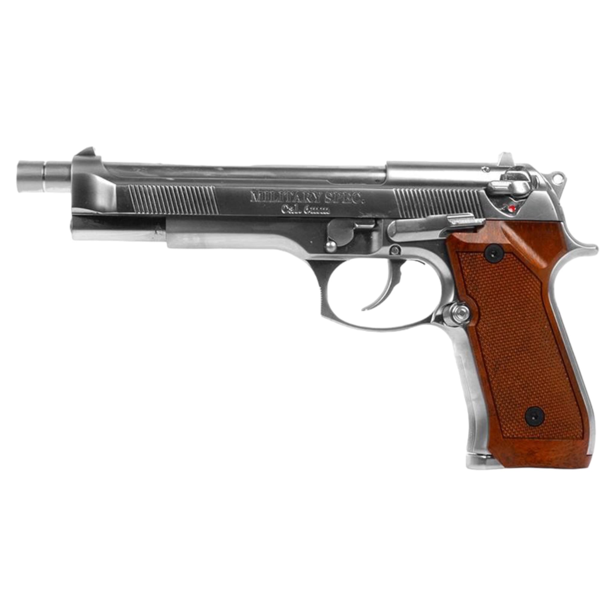 M92L Full Metal Gas Blowback Pistol (Long – Silver)