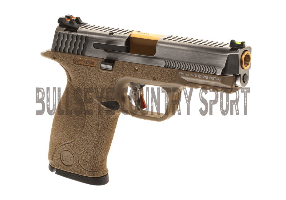 WET-05 Airsoft Pistol GBB Frame Silver Slide Gold Barrel — image 2