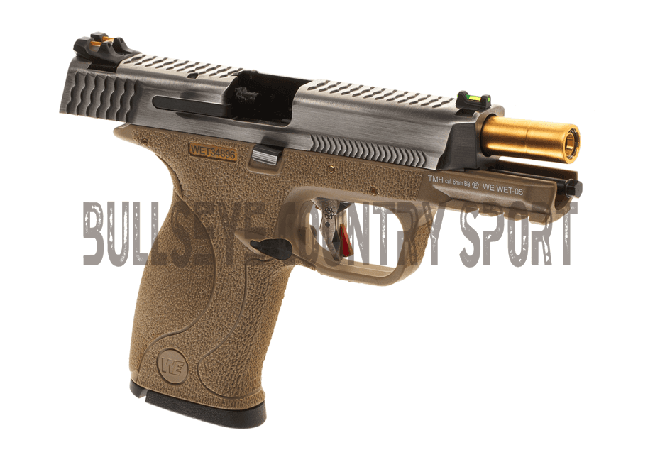WET-05 Airsoft Pistol GBB Frame Silver Slide Gold Barrel — image 3