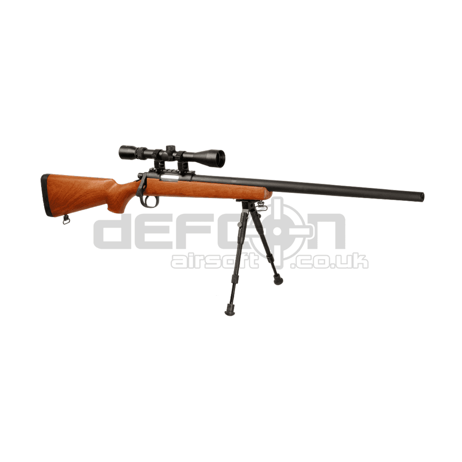 MB03 VSR High Power Sniper Rifle (Wood Effect) – With Scope and Bipod