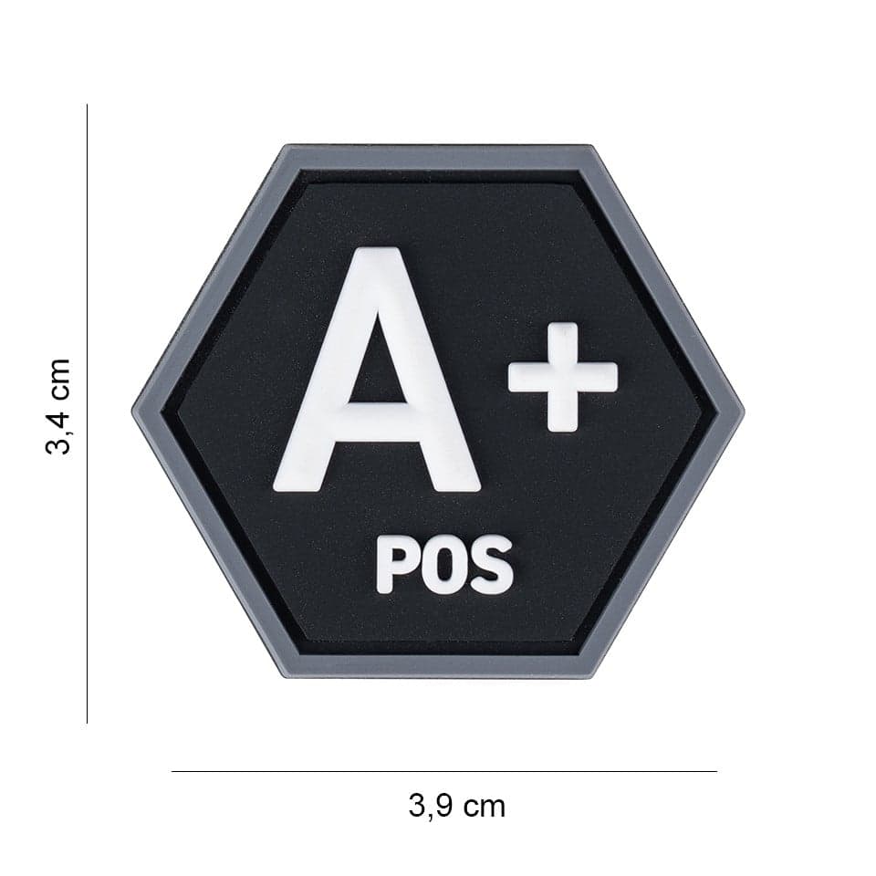 Blood Type A+ Hexagon 3D PVC Patch
