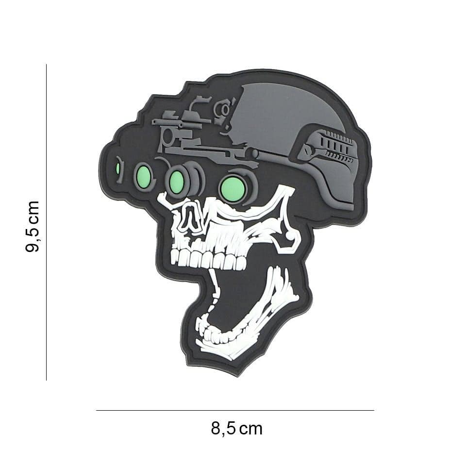 Night Vision Skull 3D PVC Patch – Red